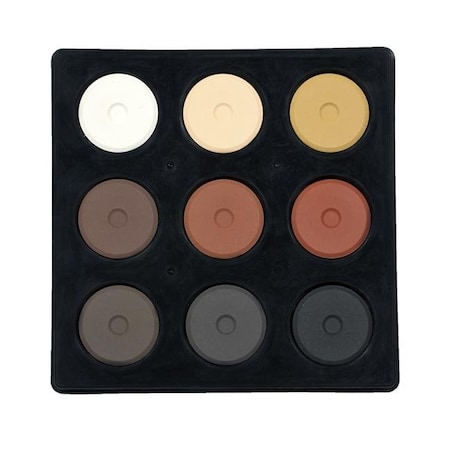 Jack Richeson Jack Richeson 1569162 Mini Semi-Moist Tempera Cakes in Tray; Multicultural Colors - Set of 9 1569162